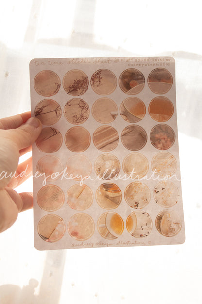 Tea Time Circles Sticker Sheet