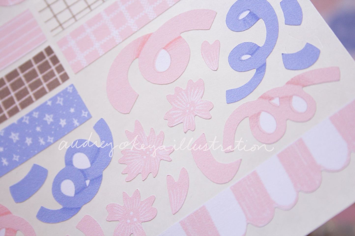 Boba Shop Pink Sticker Sheets | Pink Circles Washi & Ribbons Sticker Sheet - 2 Diff Kinds!