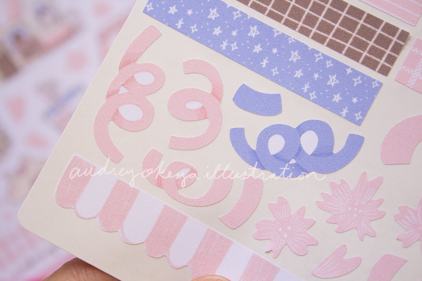 Boba Shop Pink Sticker Sheets | Pink Circles Washi & Ribbons Sticker Sheet - 2 Diff Kinds!