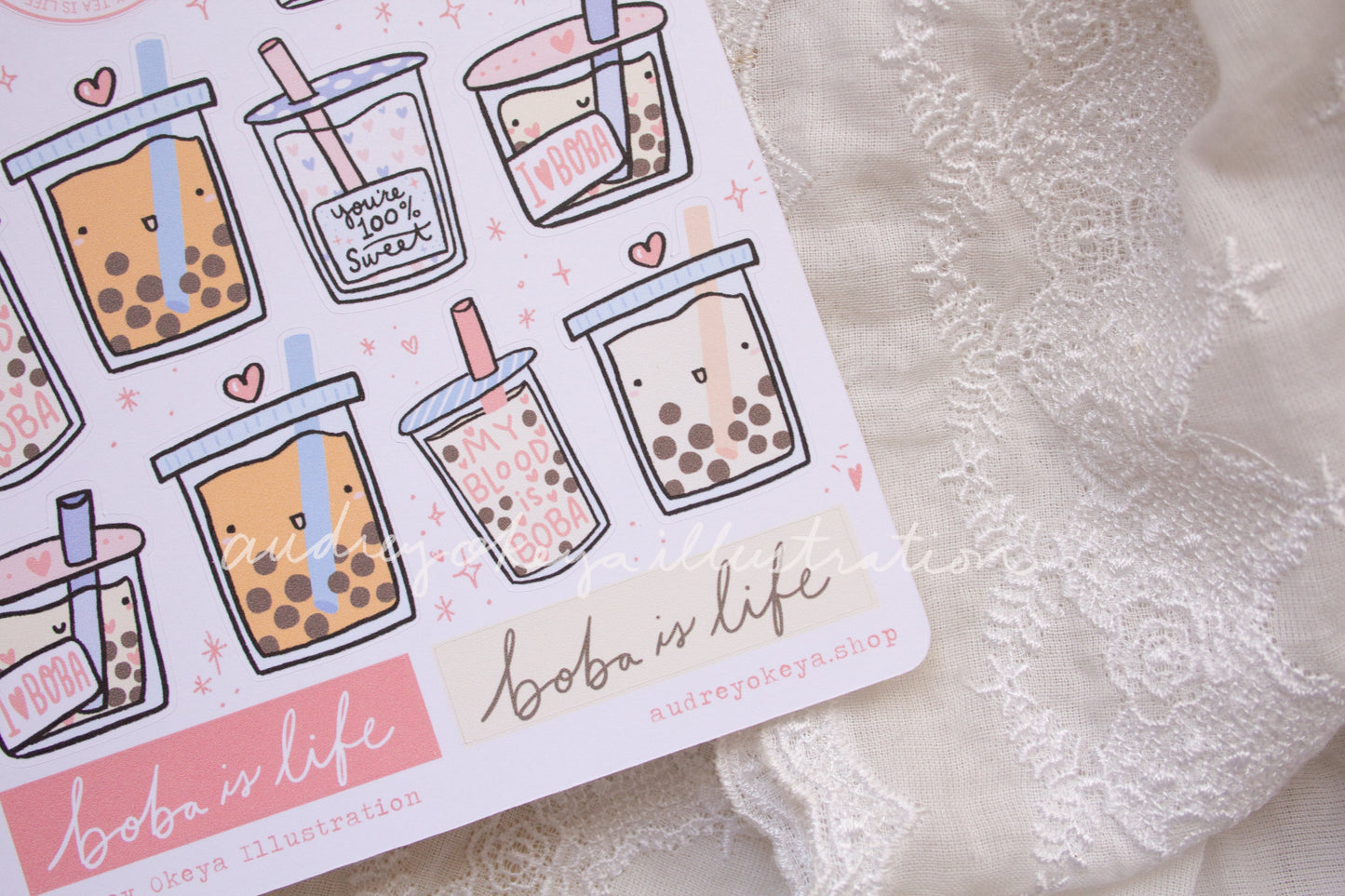 Boba Bubble Tea Sticker Sheet