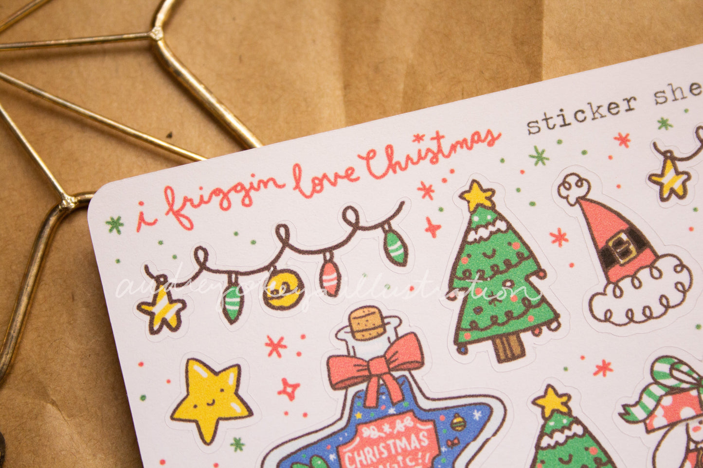 i friggin love Christmas Sticker Sheet | Holiday Sticker Sheet