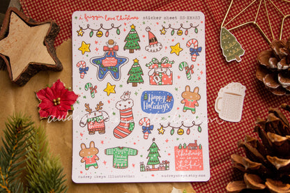 i friggin love Christmas Sticker Sheet | Holiday Sticker Sheet