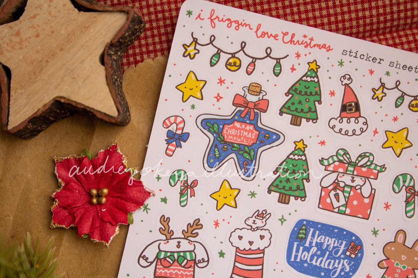 i friggin love Christmas Sticker Sheet | Holiday Sticker Sheet