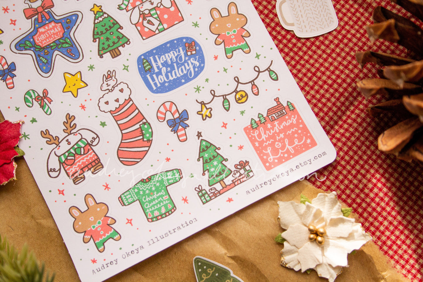 i friggin love Christmas Sticker Sheet | Holiday Sticker Sheet