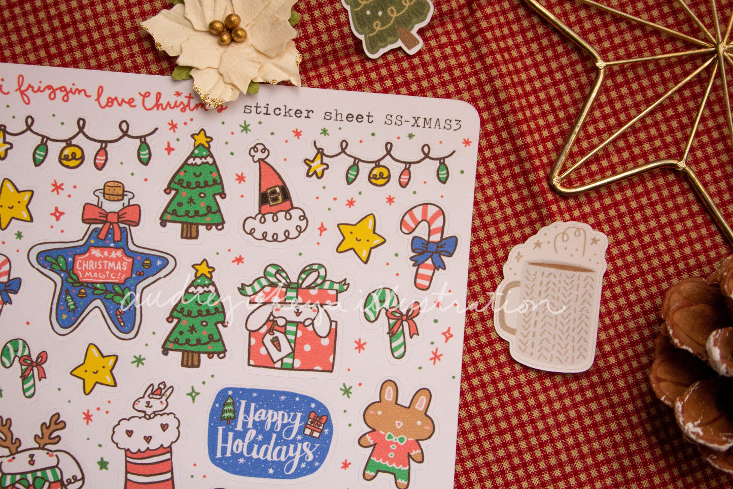 i friggin love Christmas Sticker Sheet | Holiday Sticker Sheet