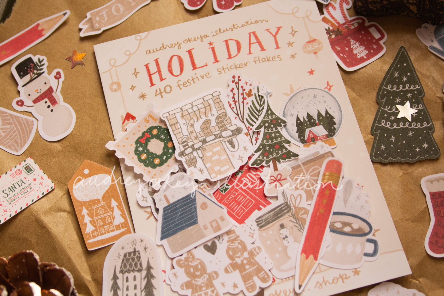 Holiday Christmas Die-Cut Sticker Flakes