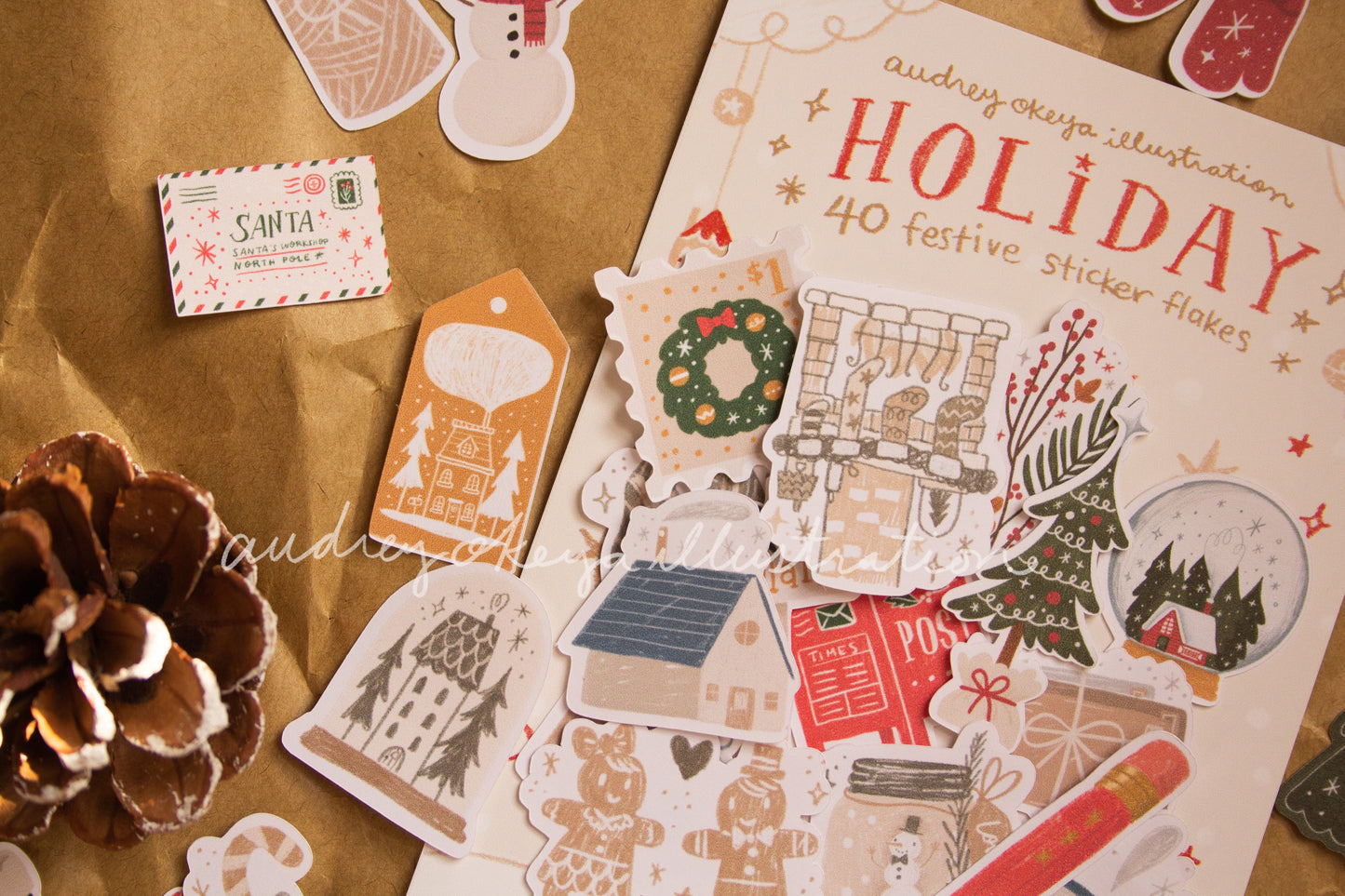 Holiday Christmas Die-Cut Sticker Flakes