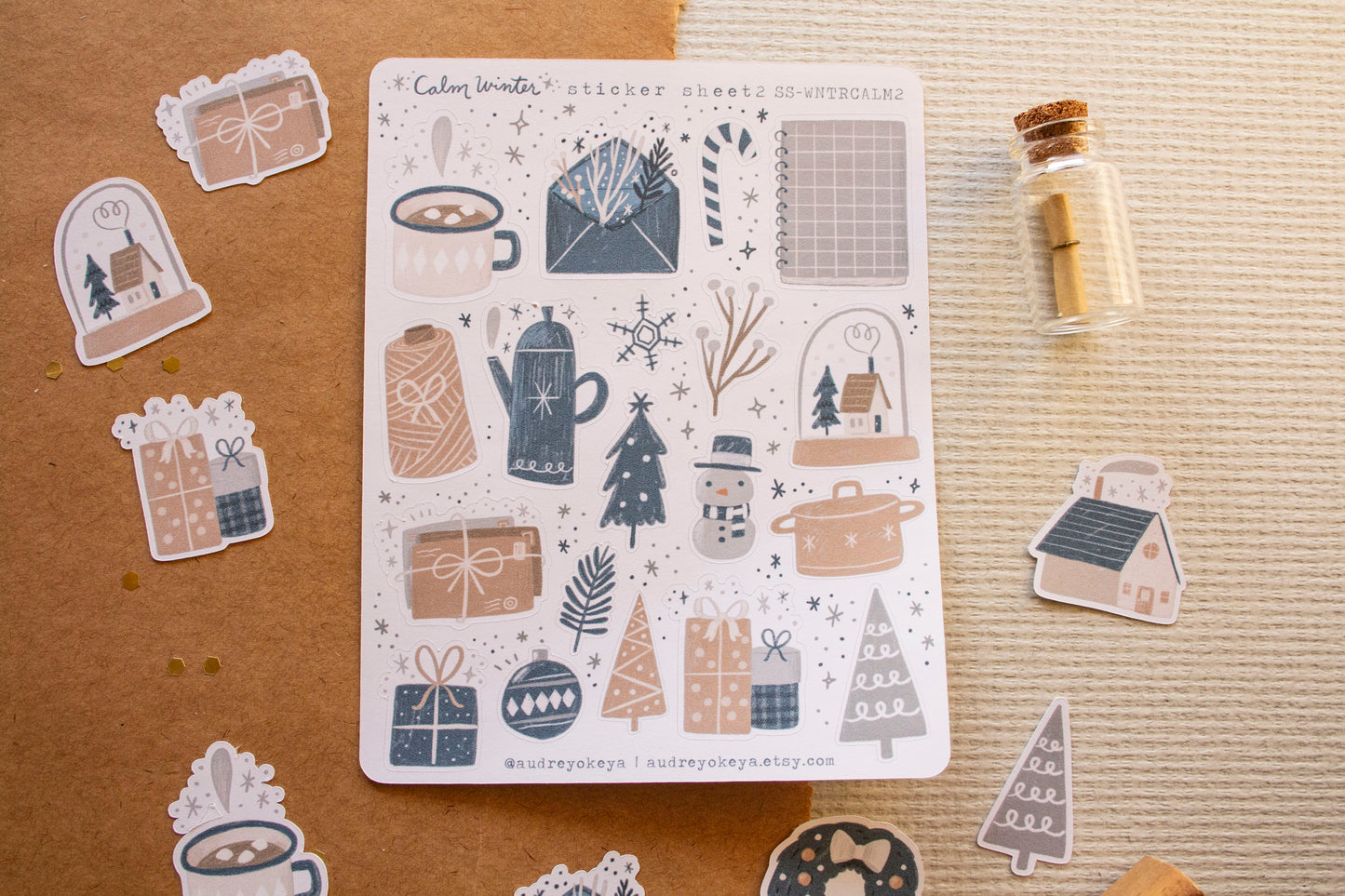 Calm Winter Holiday Christmas Sticker Sheets