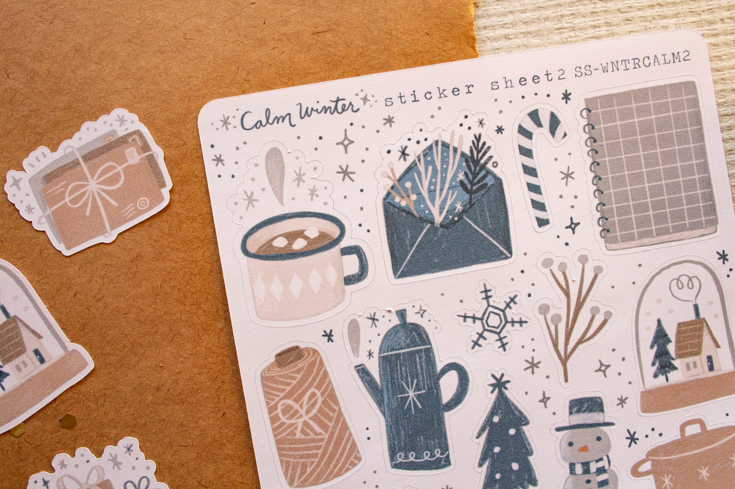 Calm Winter Holiday Christmas Sticker Sheets