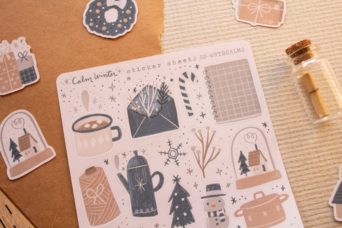 Calm Winter Holiday Christmas Sticker Sheets