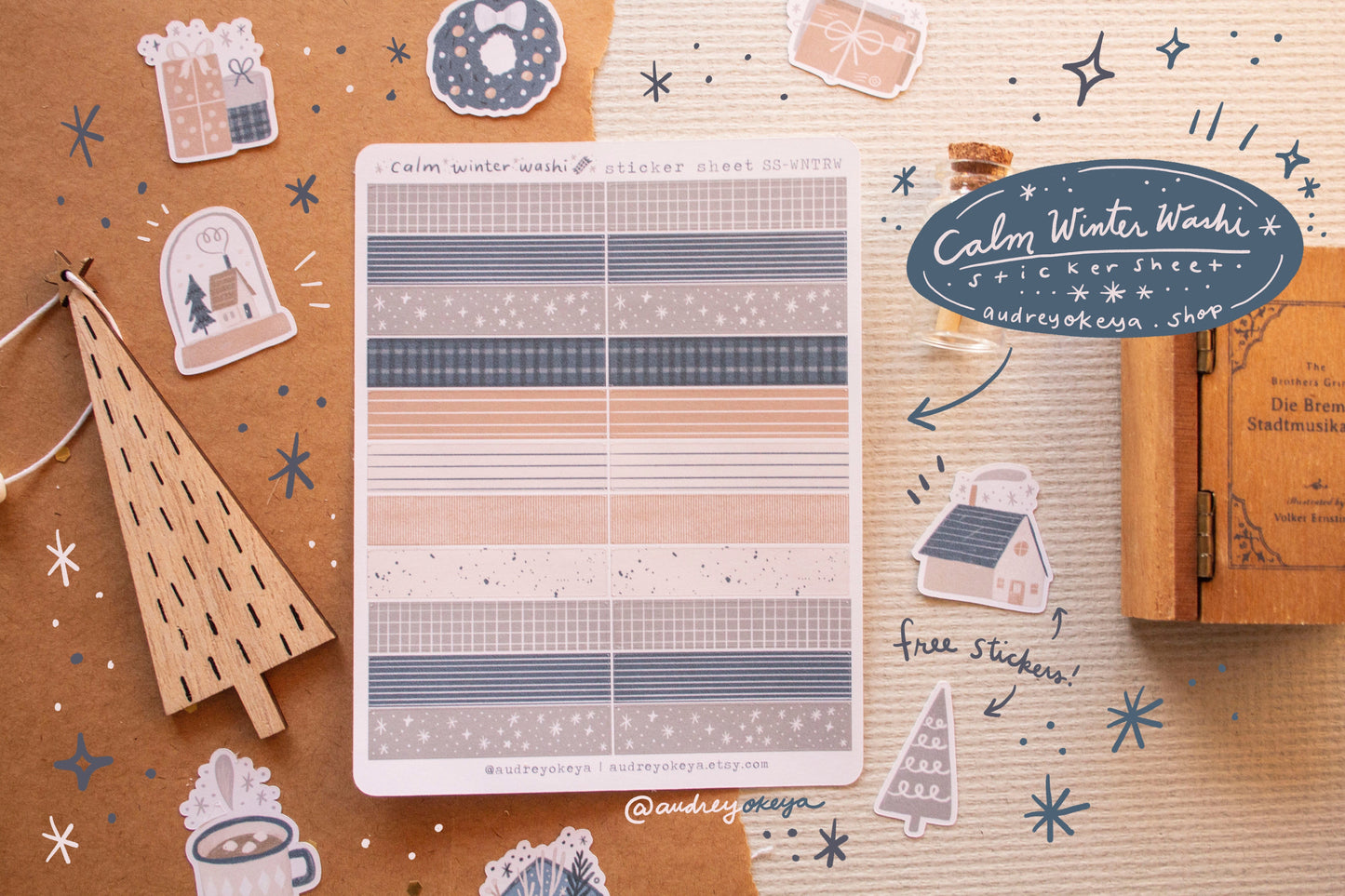 Calm Winter Holiday Christmas Sticker Sheets