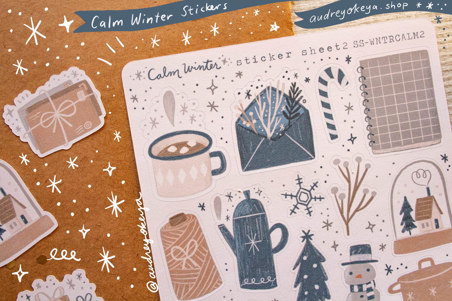 Calm Winter Holiday Christmas Sticker Sheets