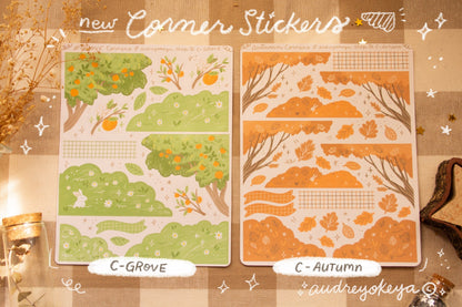 Autumn Corner Sticker Sheet | Grove Corner Sticker Sheet