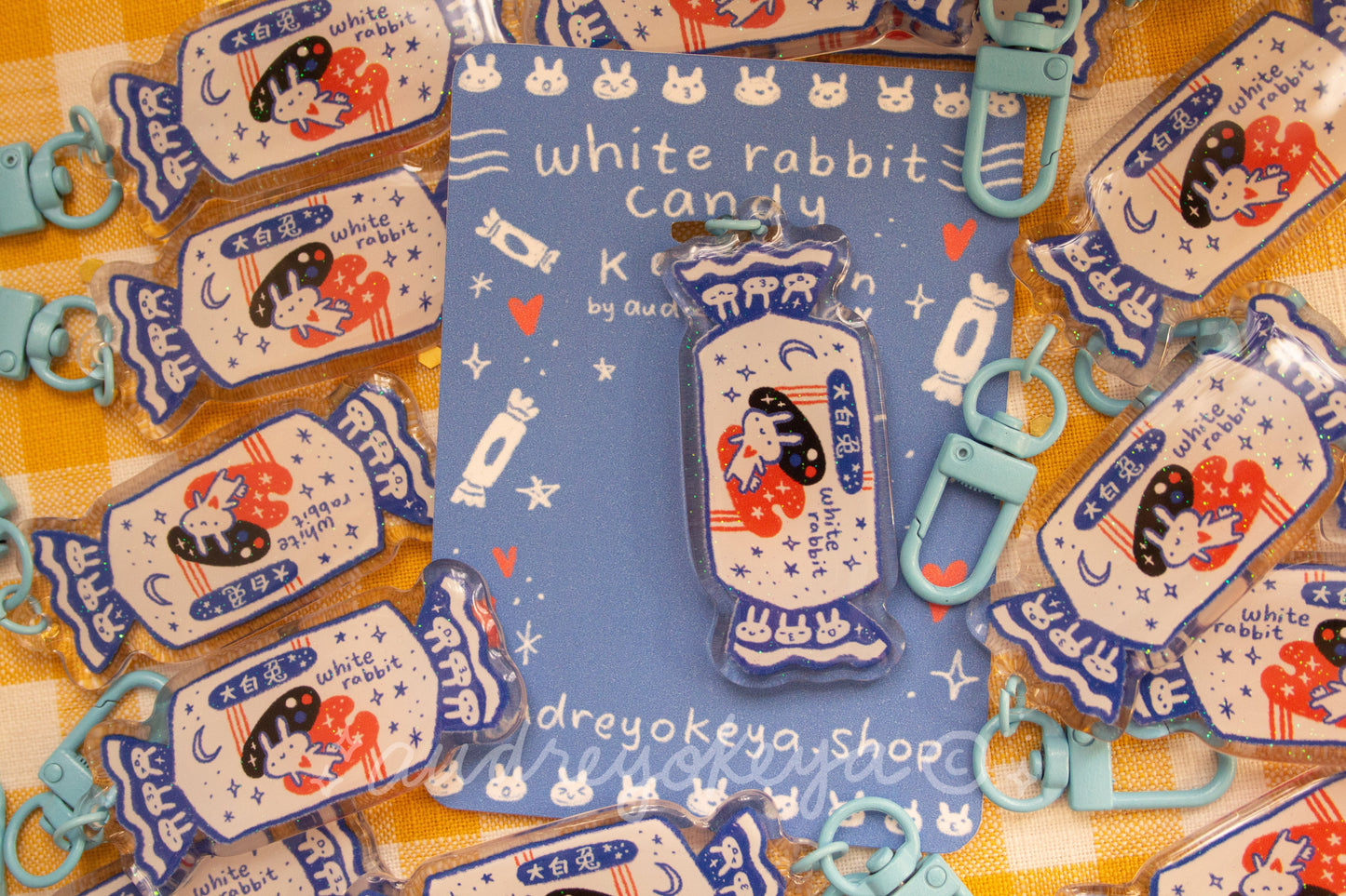 White Rabbit Candy Keychain