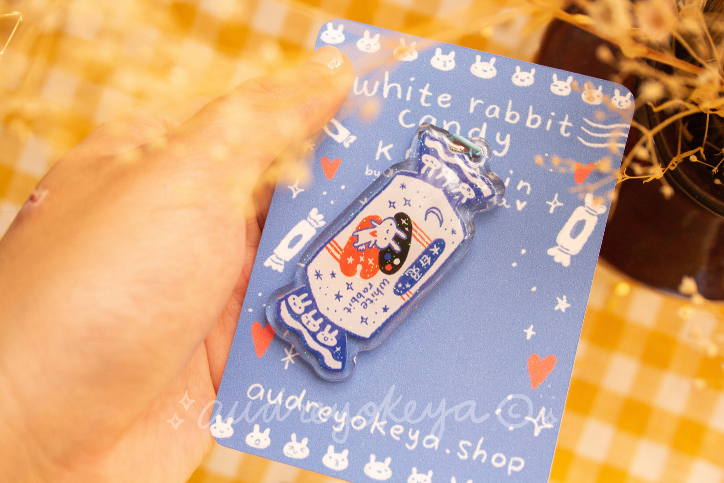 White Rabbit Candy Keychain