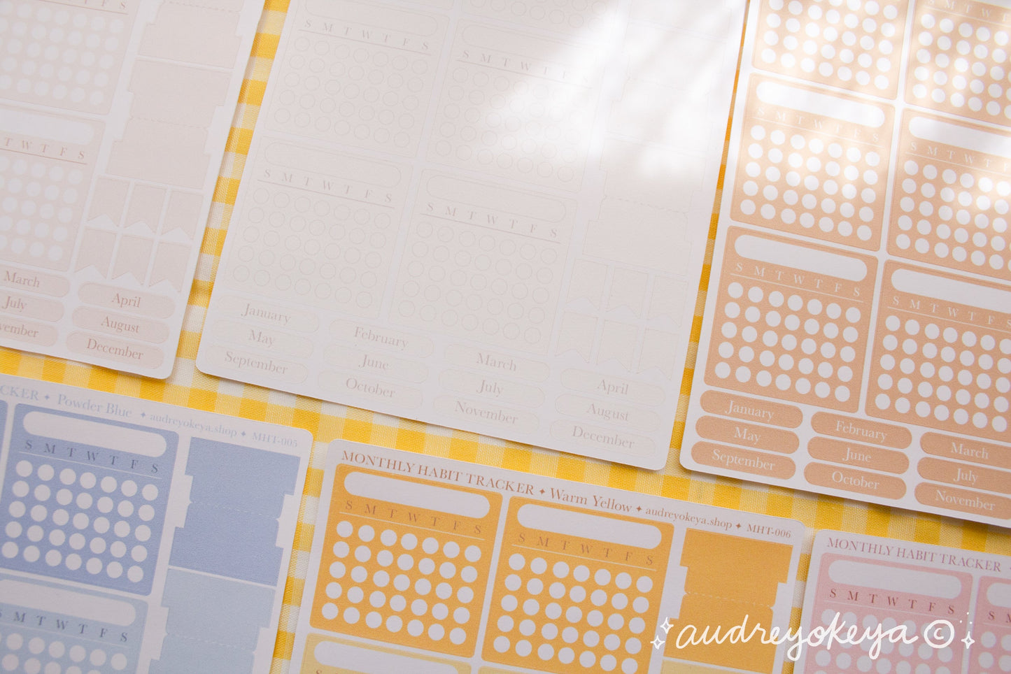 Monthly Habit Tracker Sticker Sheets | 13 Different Colors