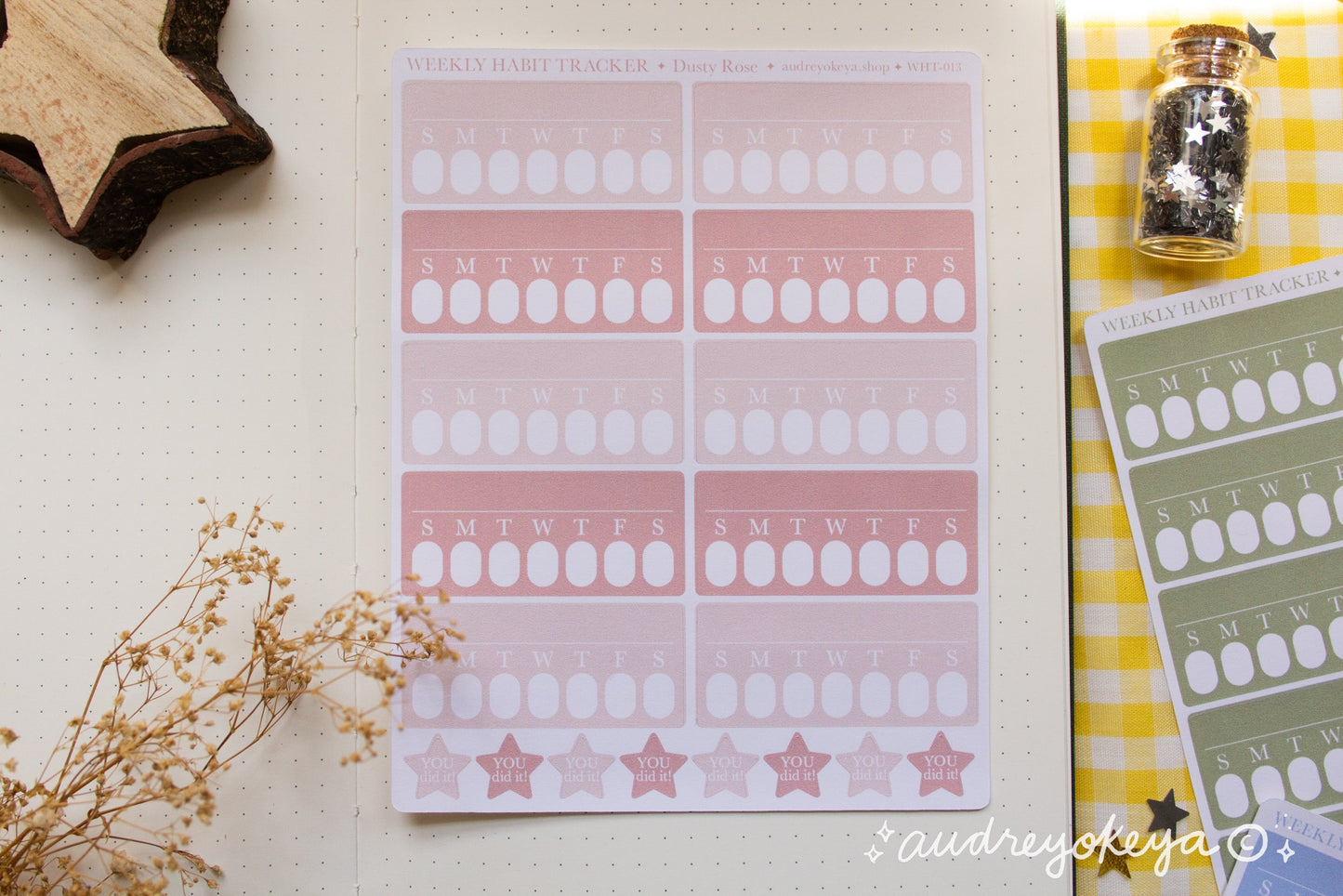 Weekly Habit Tracker Sticker Sheets | 13 Different Colors