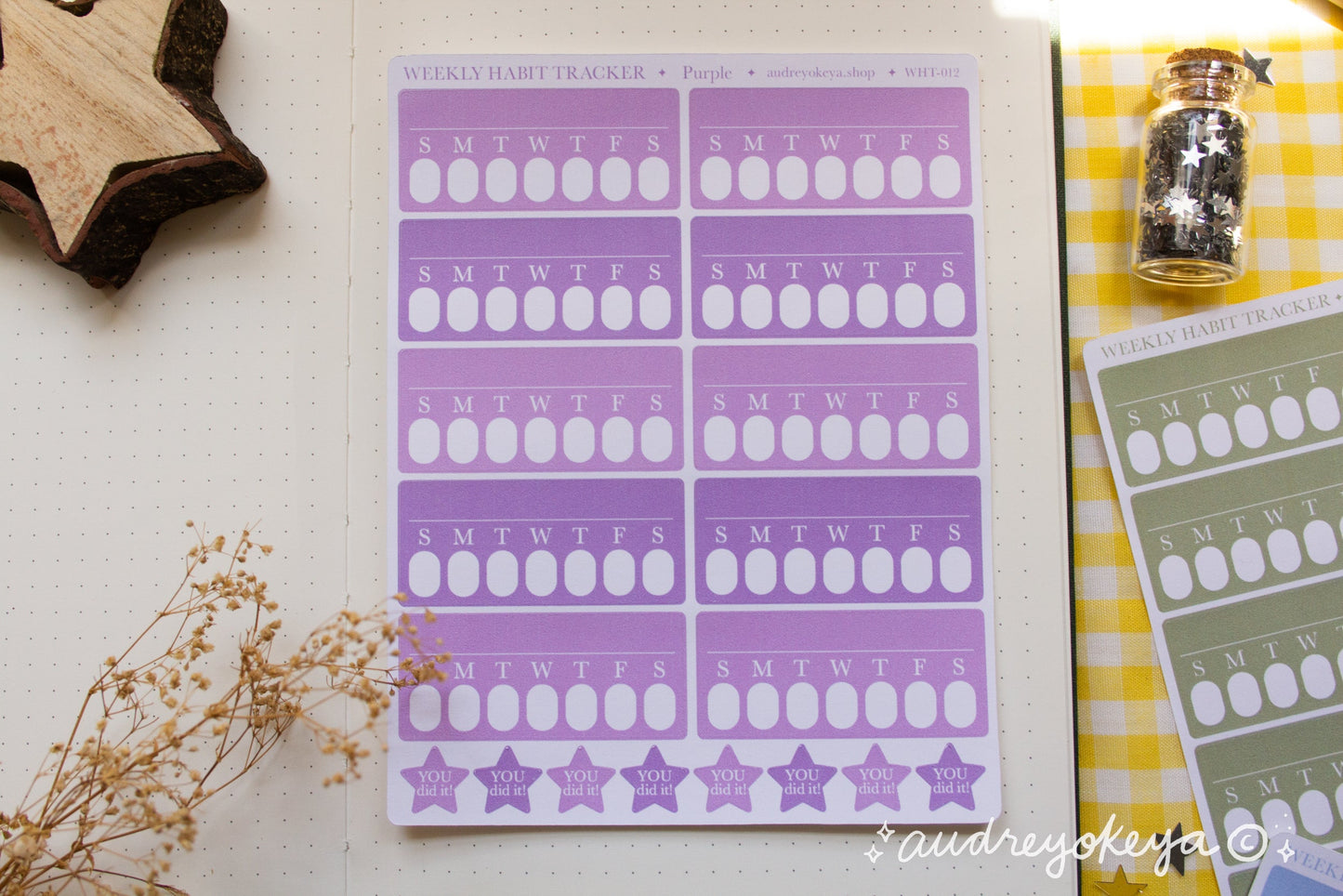 Weekly Habit Tracker Sticker Sheets | 13 Different Colors