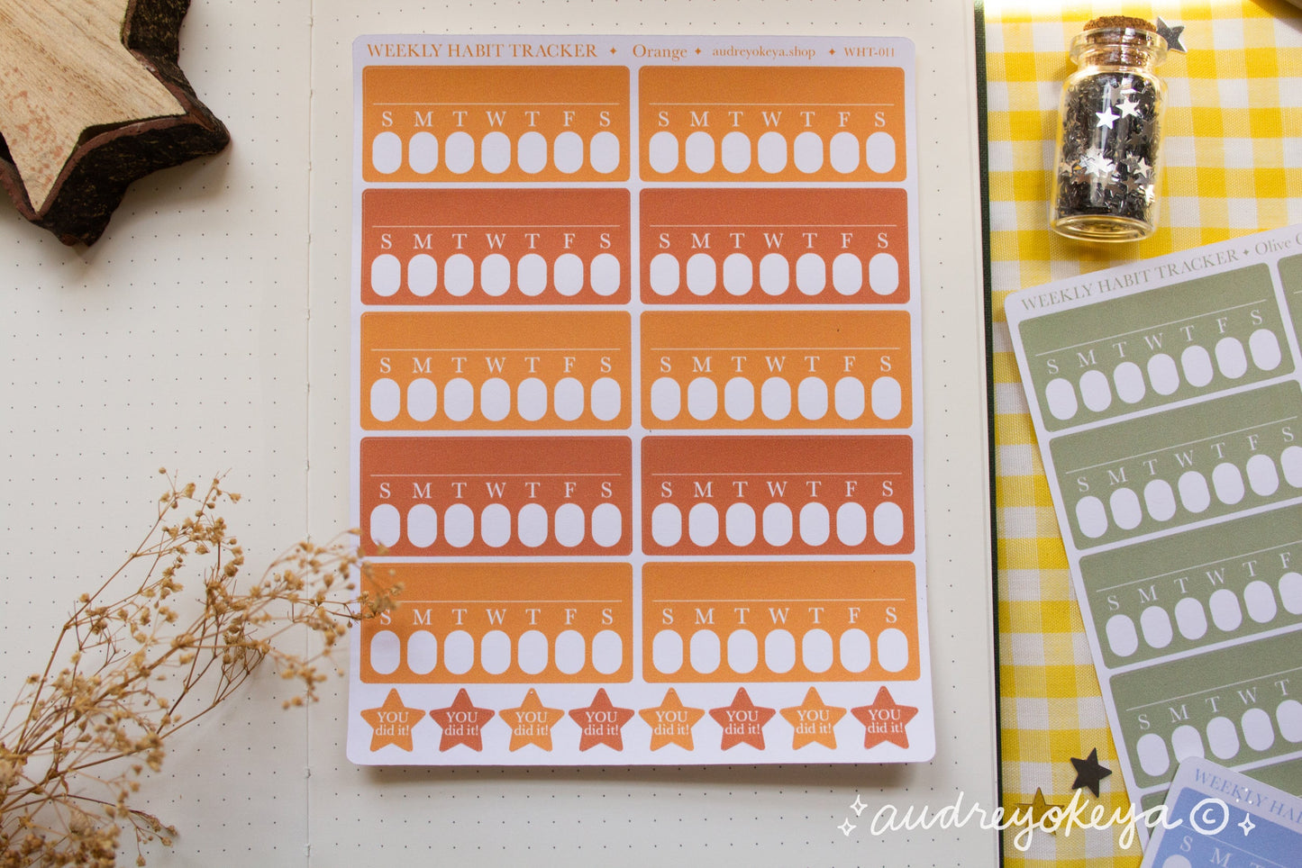 Weekly Habit Tracker Sticker Sheets | 13 Different Colors