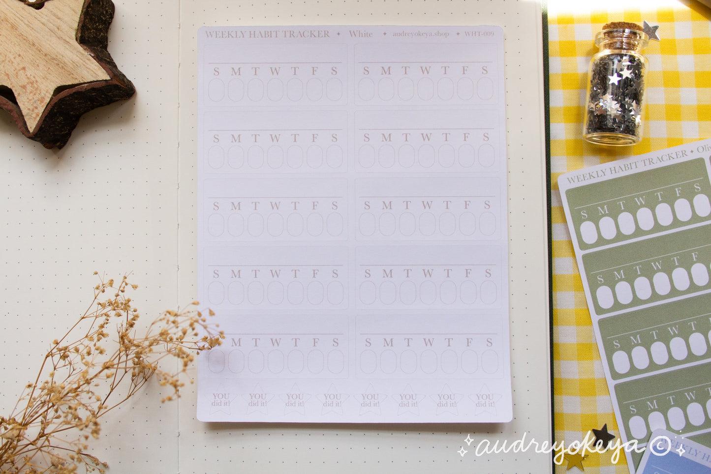 Weekly Habit Tracker Sticker Sheets | 13 Different Colors