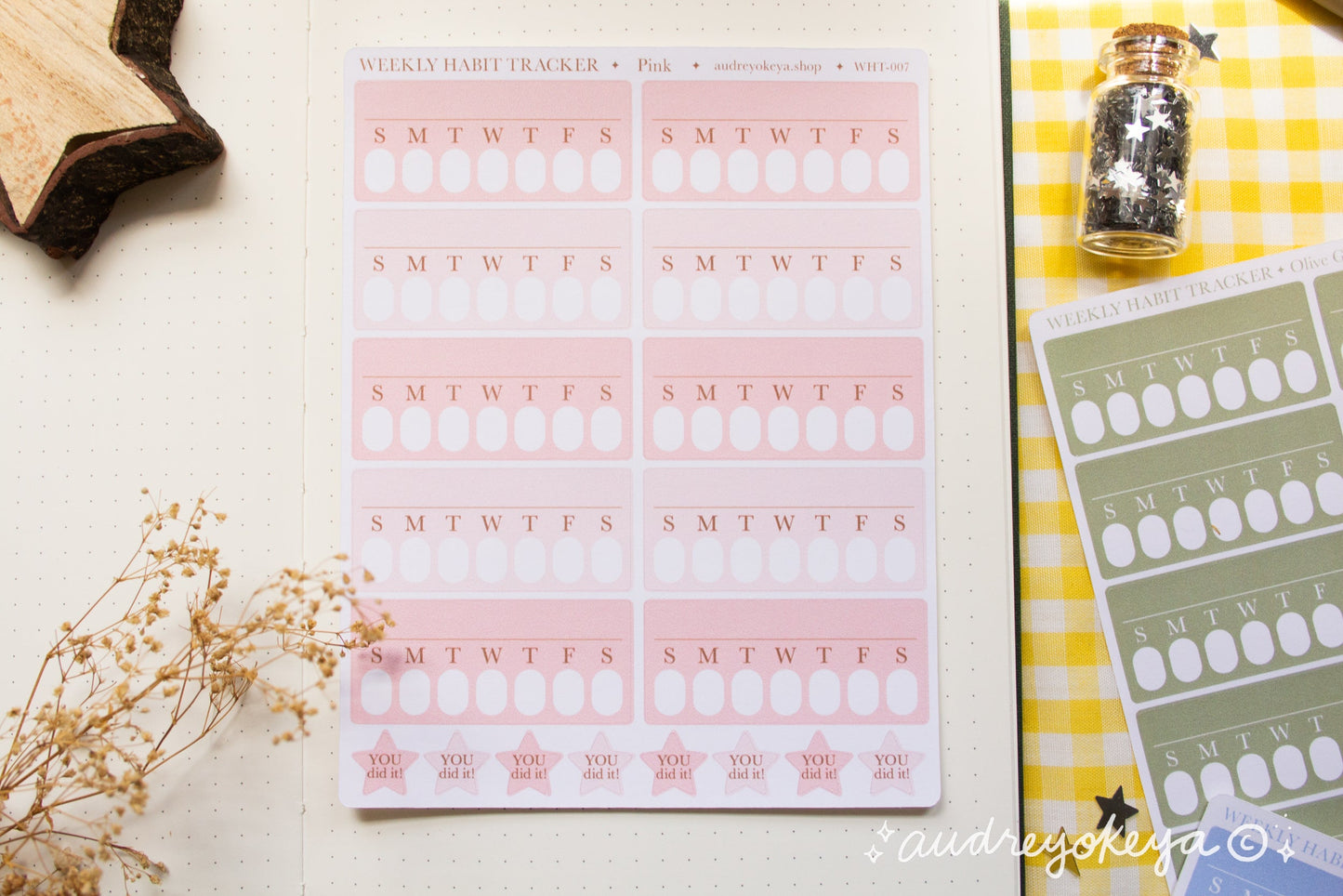 Weekly Habit Tracker Sticker Sheets | 13 Different Colors