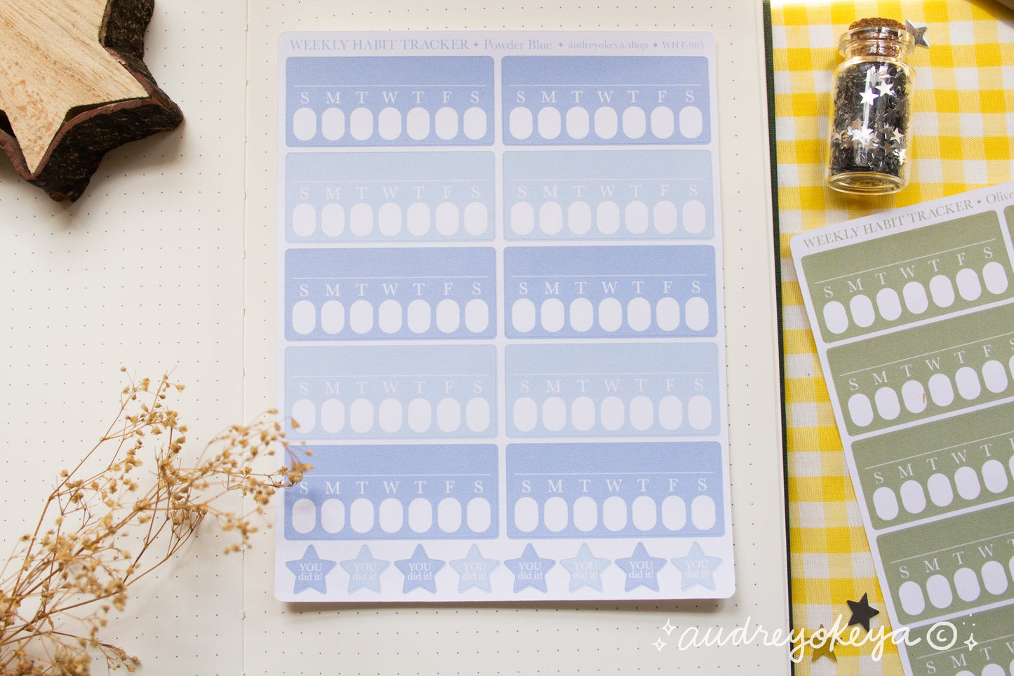 Weekly Habit Tracker Sticker Sheets | 13 Different Colors