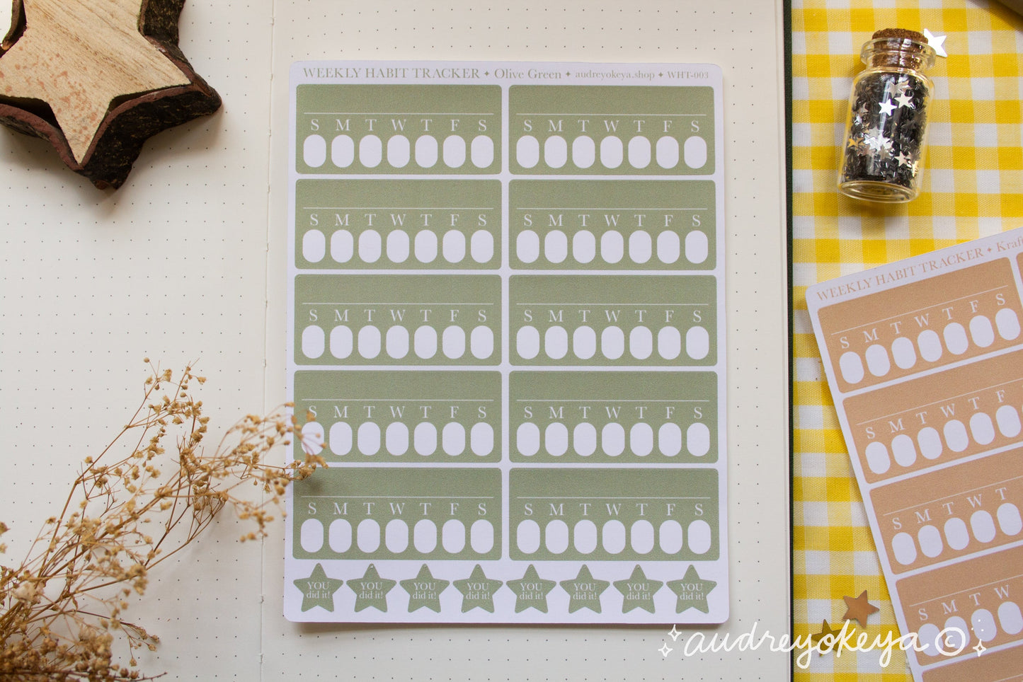 Weekly Habit Tracker Sticker Sheets | 13 Different Colors