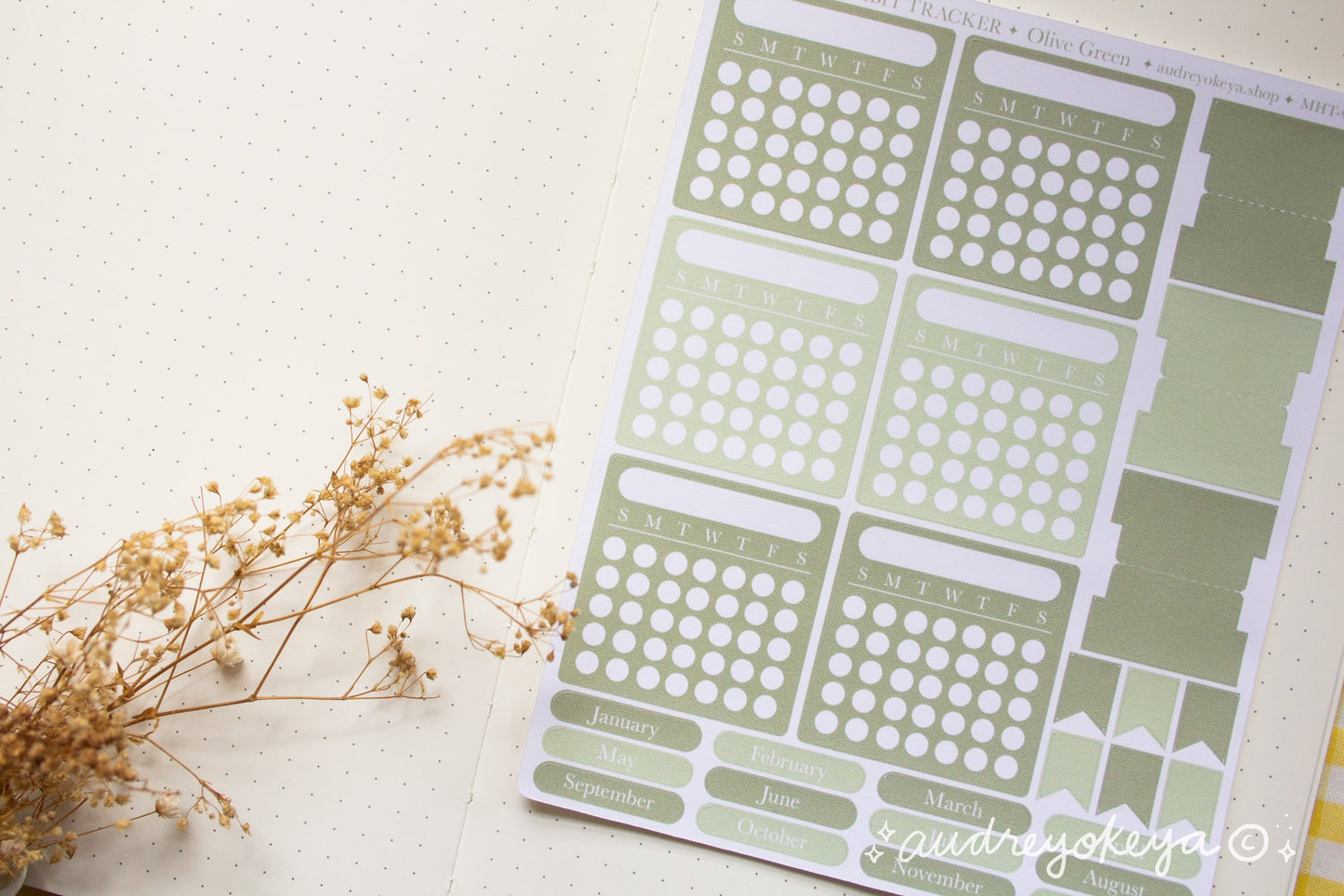 Monthly Habit Tracker Sticker Sheets | 13 Different Colors