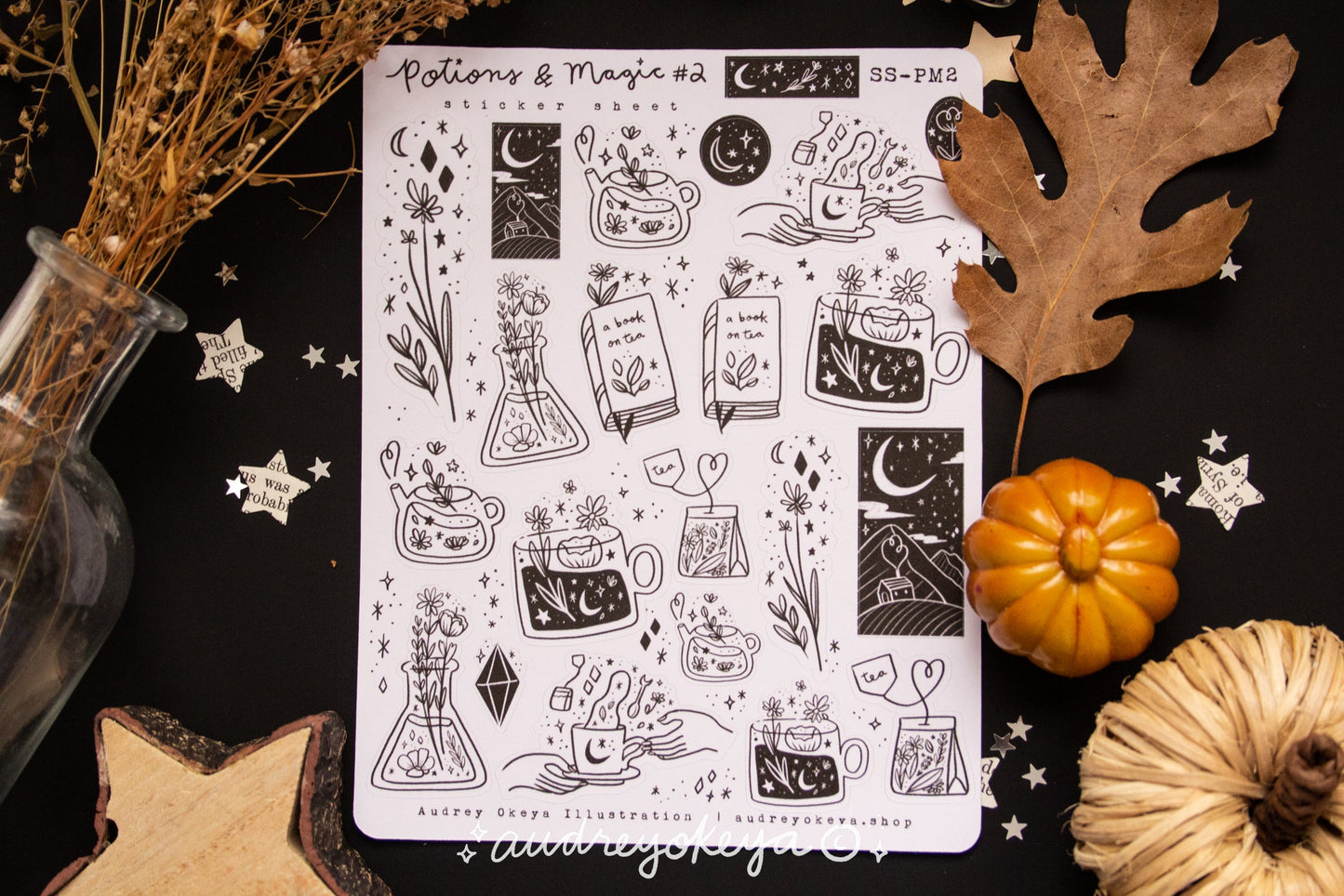 Potions, Moon, & Magic Sticker Sheets - Bujo Planner Stickers - 4 different designs