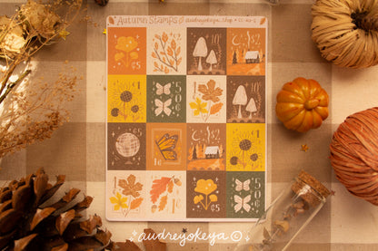 Autumn Stamps Sticker Sheet