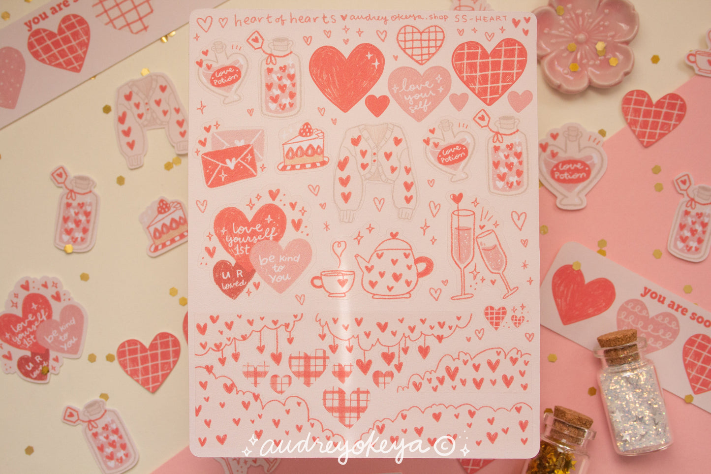 Hearts Stickers / Valentines Stickers