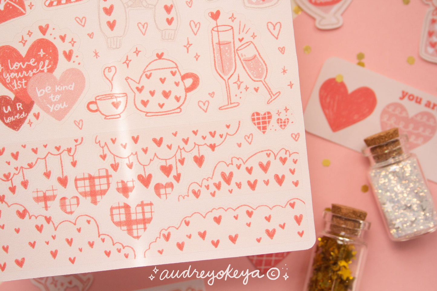 Hearts Stickers / Valentines Stickers