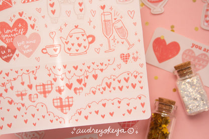 Hearts Stickers / Valentines Stickers