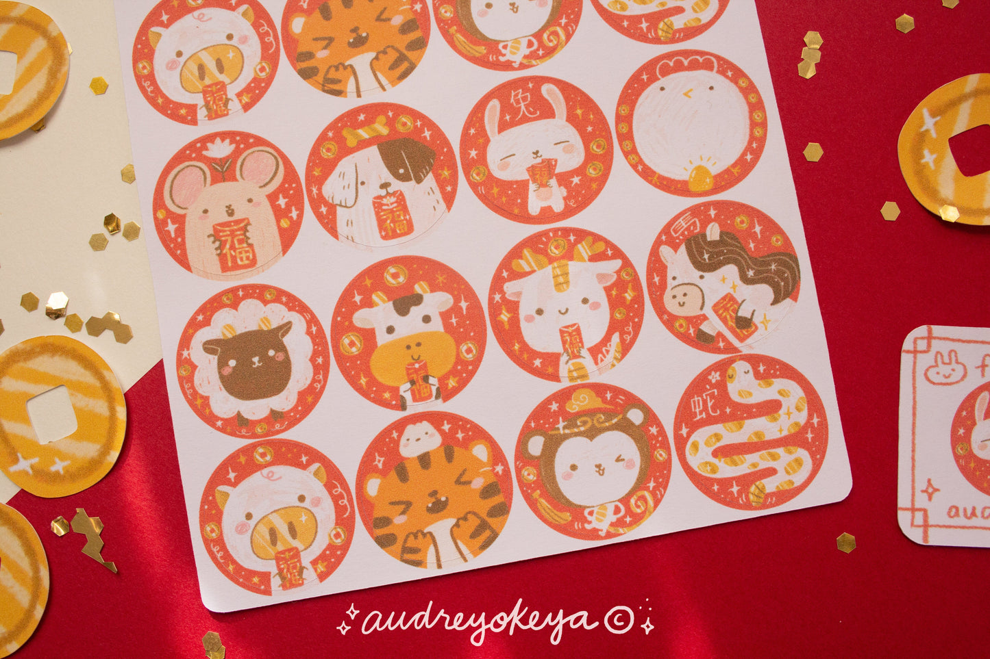 Chinese New Year / Zodiac / Year of the Rabbit Stickers