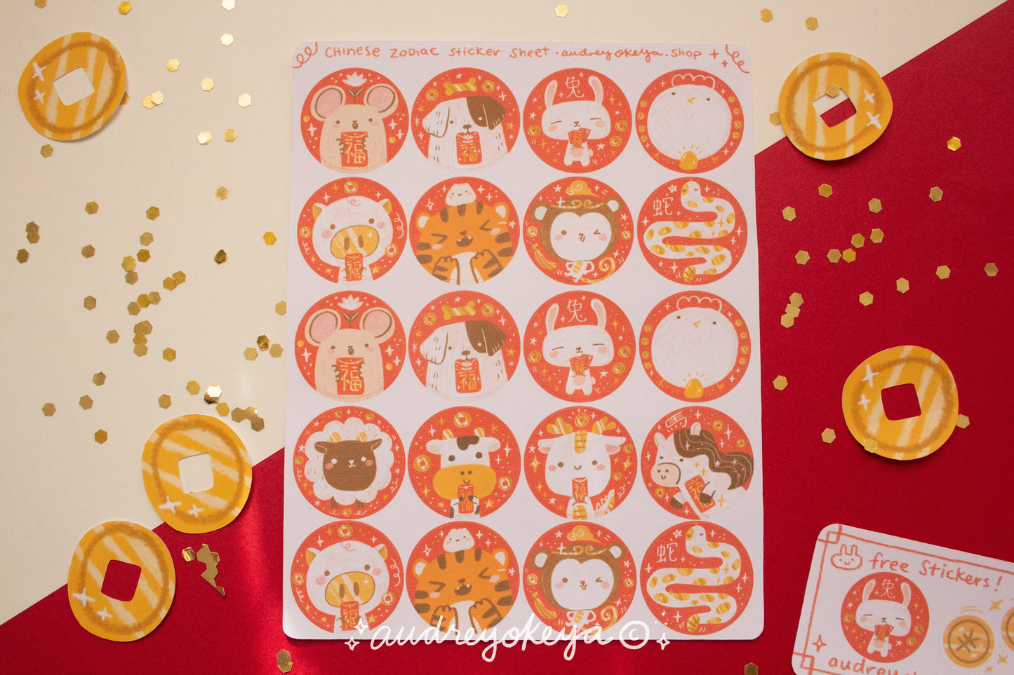 Chinese New Year / Zodiac / Year of the Rabbit Stickers