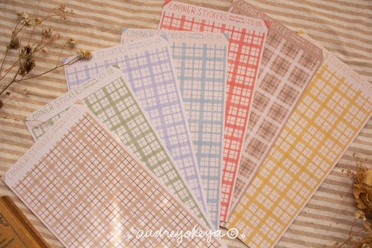 Corner Gingham Stickers