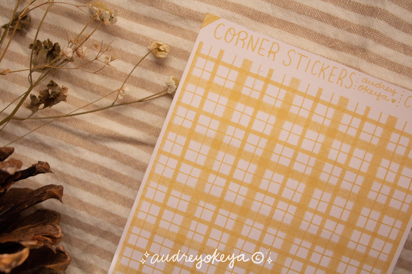 Corner Gingham Stickers