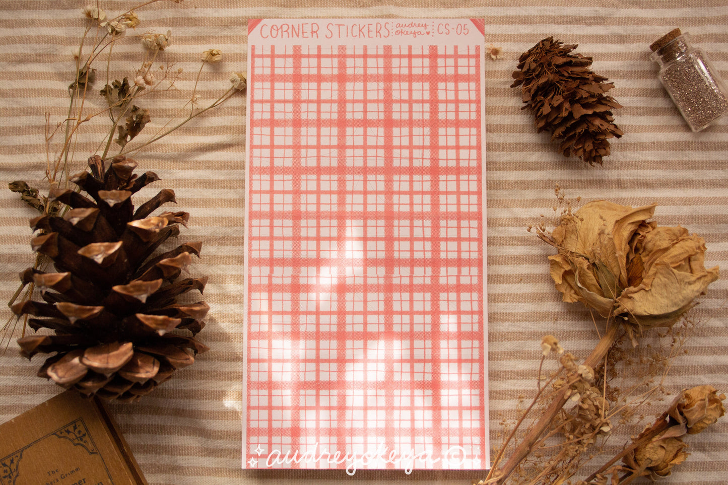 Corner Gingham Stickers