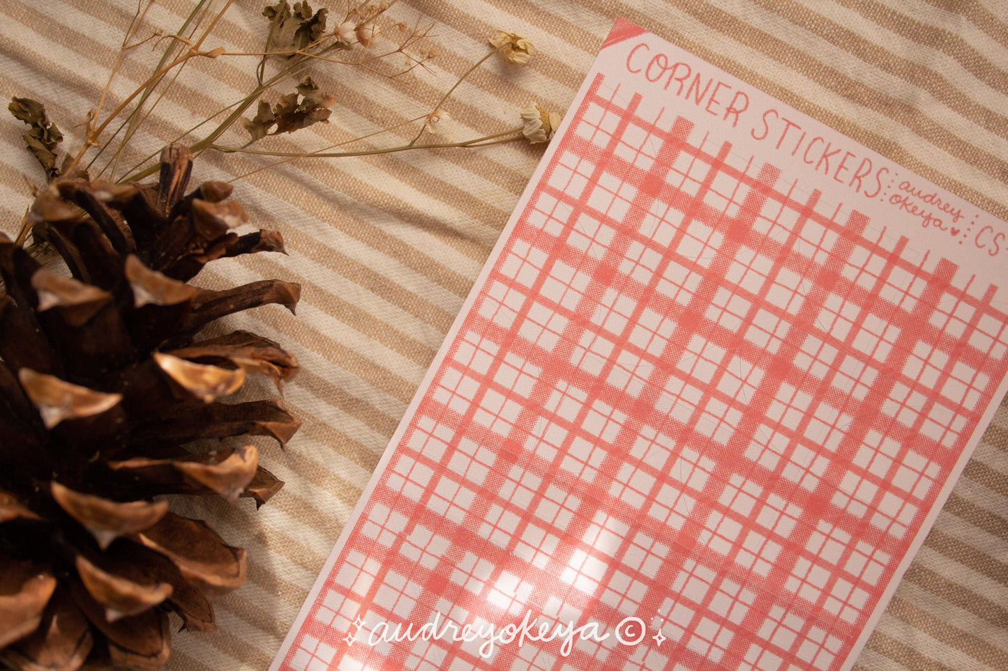 Corner Gingham Stickers