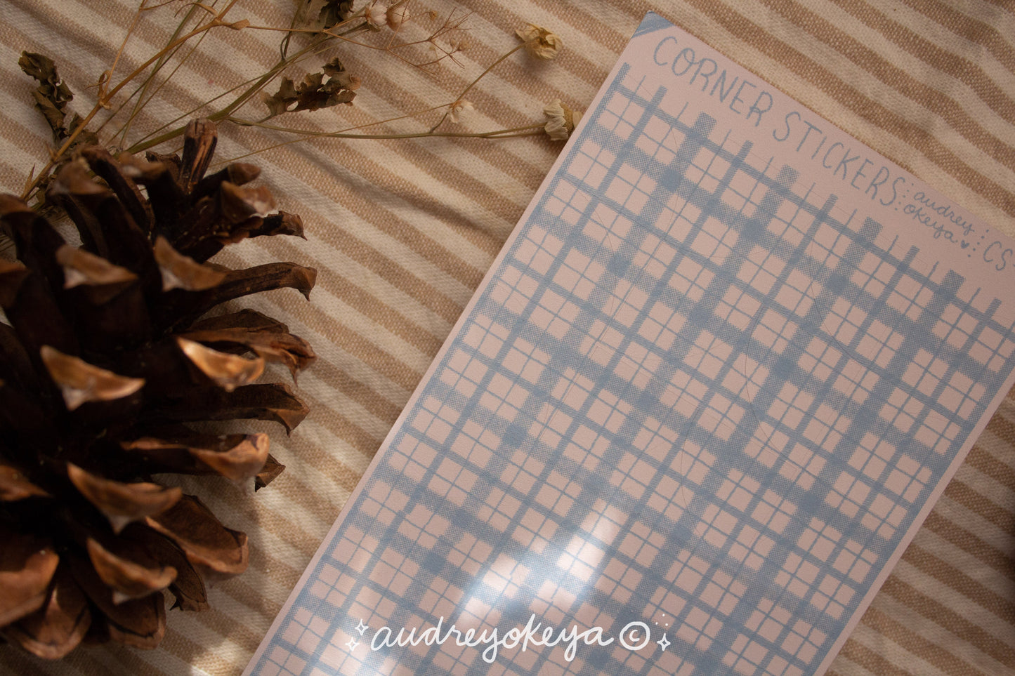 Corner Gingham Stickers