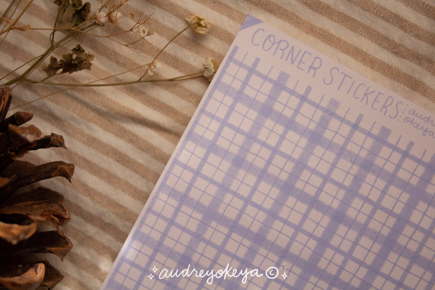 Corner Gingham Stickers