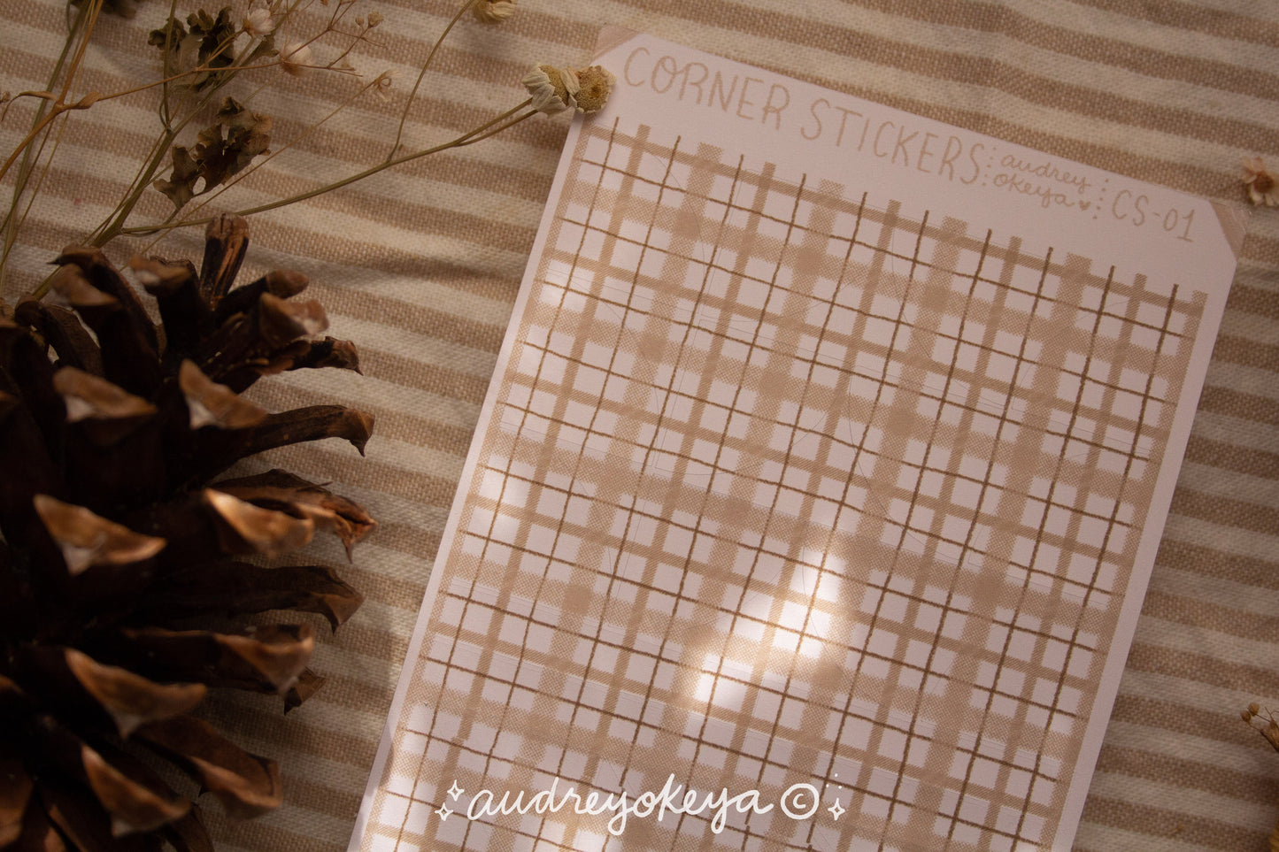 Corner Gingham Stickers