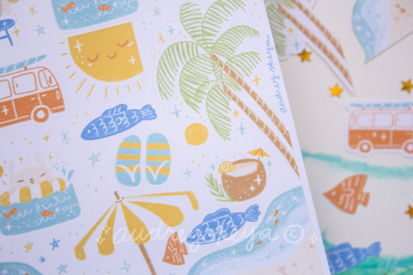 Beach Vibes Summer Sticker Sheet