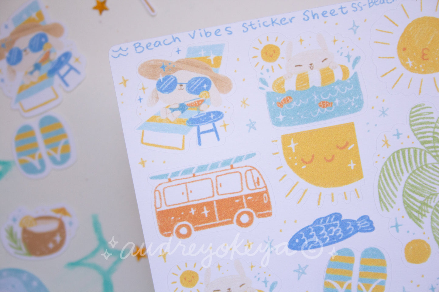 Beach Vibes Summer Sticker Sheet