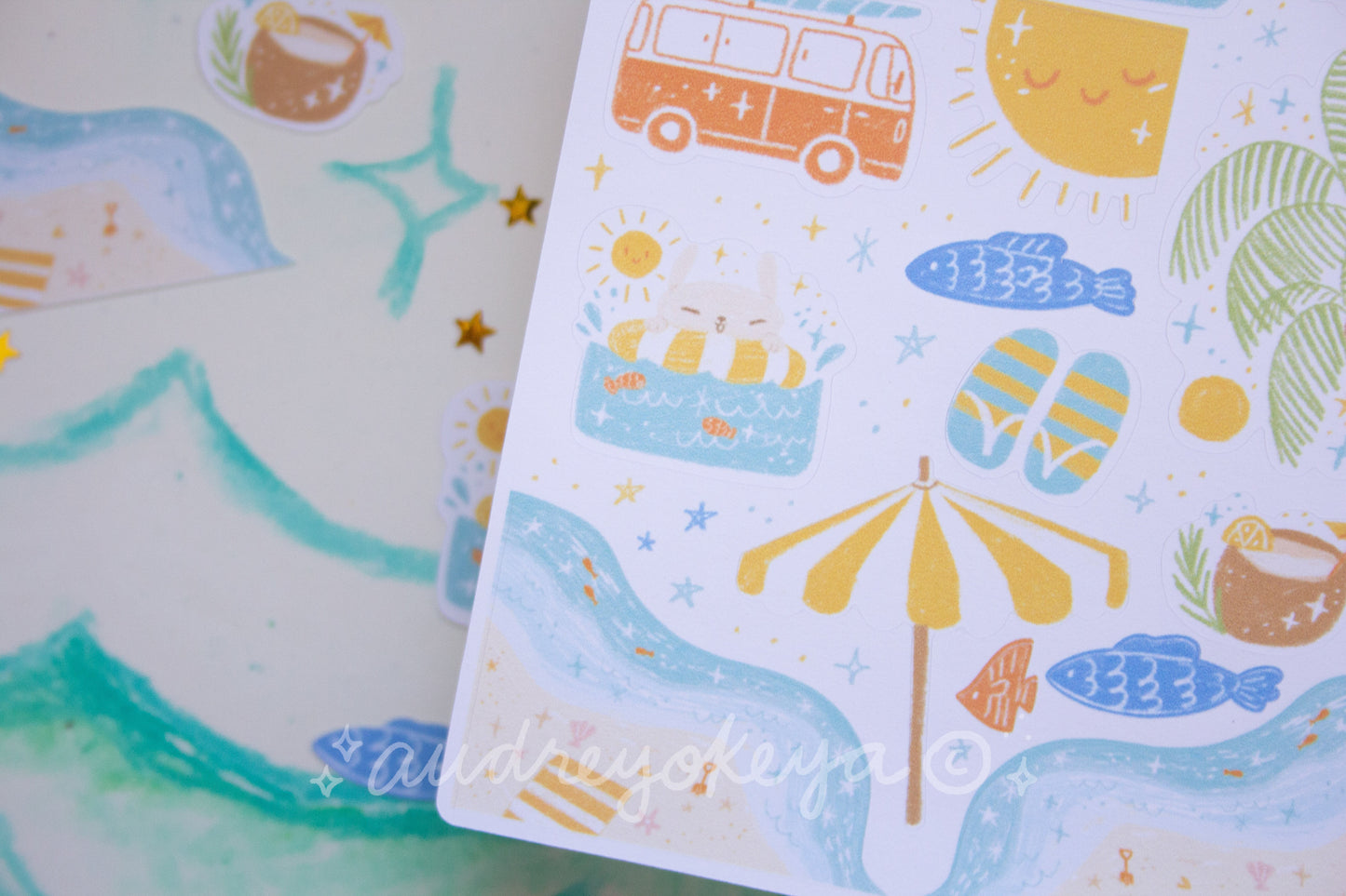 Beach Vibes Summer Sticker Sheet