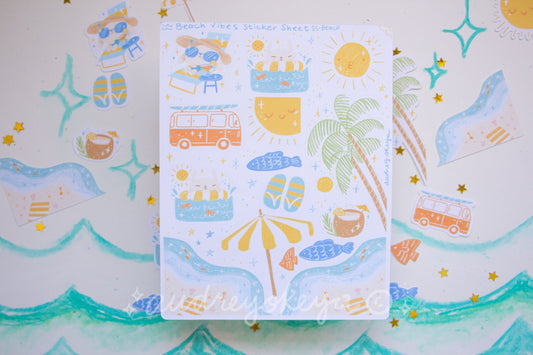 Beach Vibes Summer Sticker Sheet