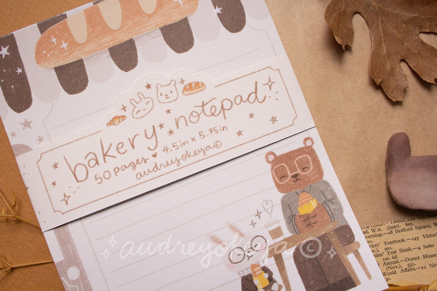 Bear & Bunny Bakery Memo Pad