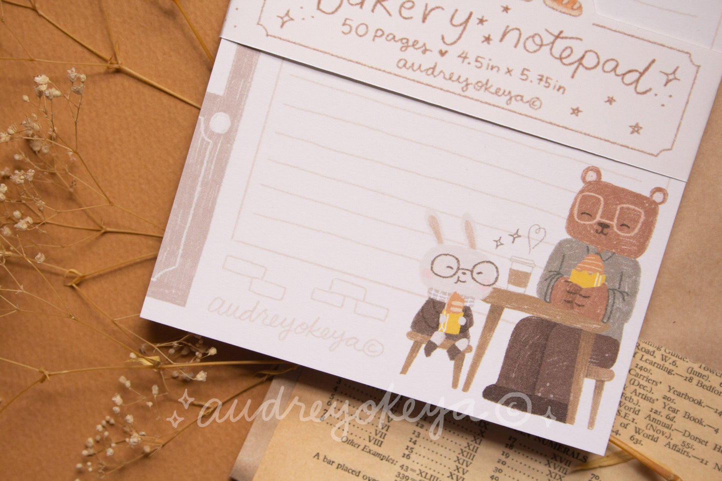 Bear & Bunny Bakery Memo Pad