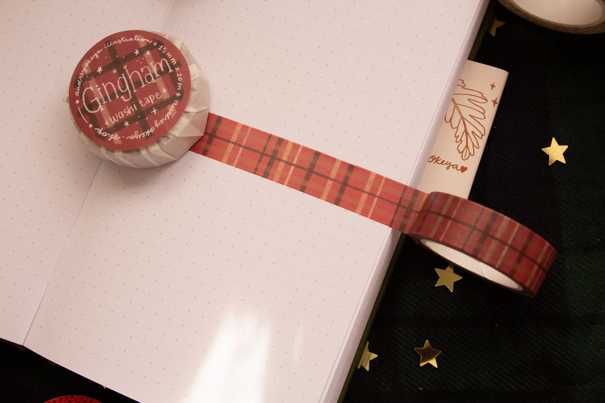 Gingham Christmas Holiday Washi Tape