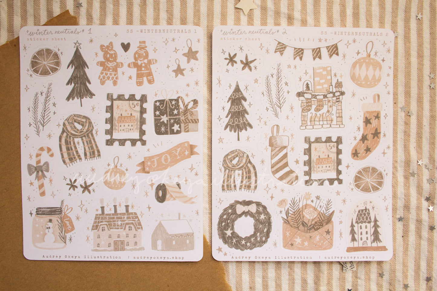 Winter Neutrals Sticker Sheets